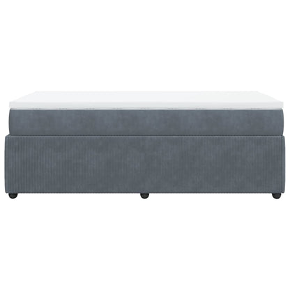 Boxspring met matras fluweel donkergrijs 80x200 cm