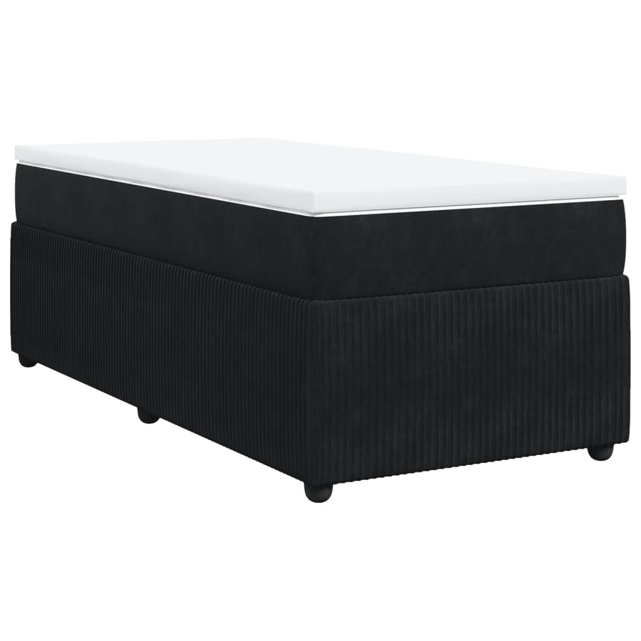 Boxspring met matras fluweel zwart 80x200 cm