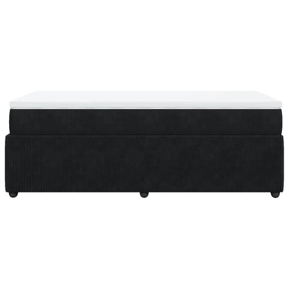 Boxspring met matras fluweel zwart 80x200 cm