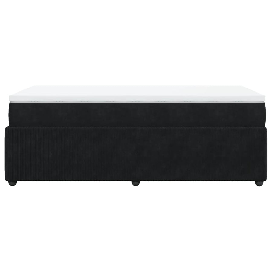 Boxspring met matras fluweel zwart 80x200 cm