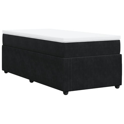 Boxspring met matras fluweel zwart 80x200 cm