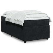 Box spring with mattress velvet black 80x200 cm