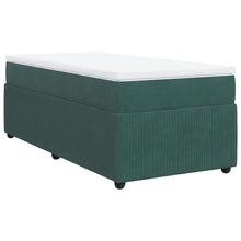 Boxspring met matras fluweel donkergroen 80x200 cm