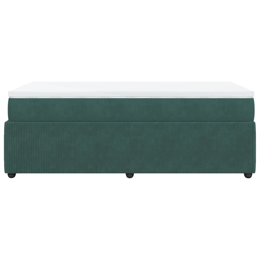 Boxspring met matras fluweel donkergroen 80x200 cm