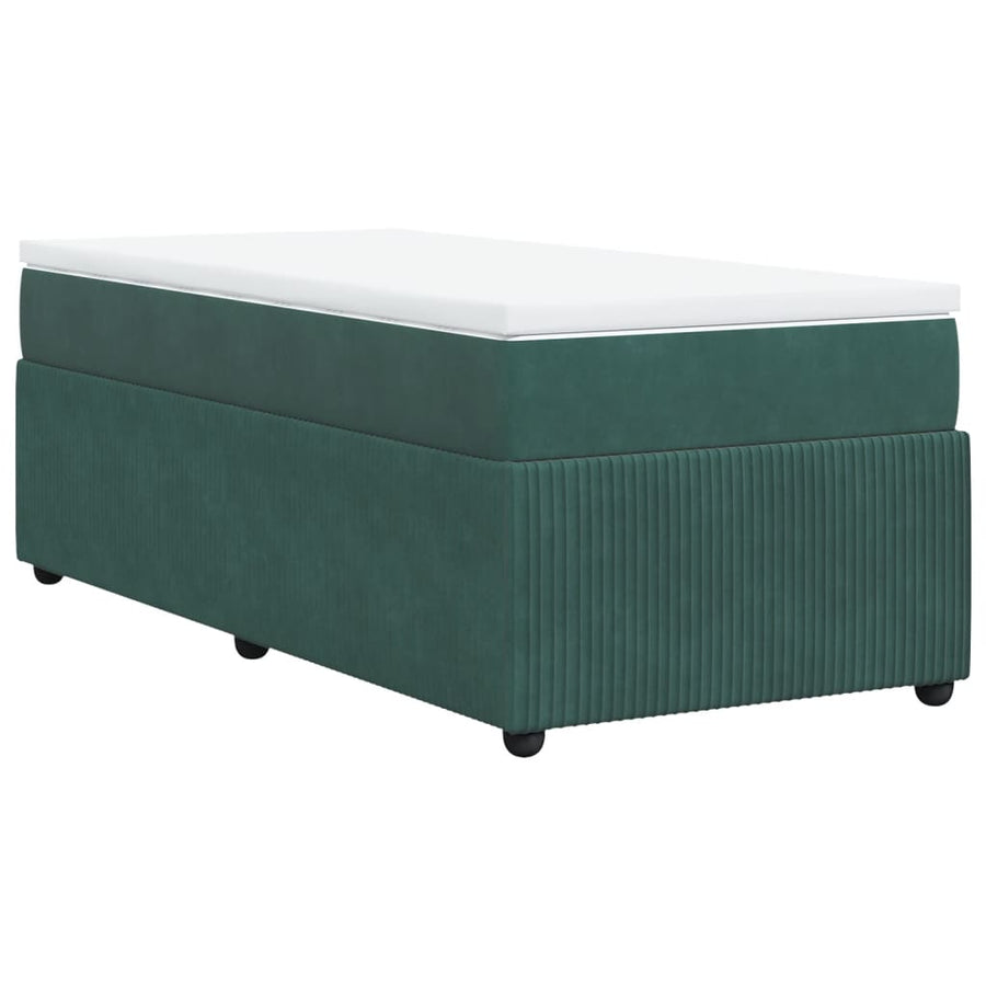 Boxspring met matras fluweel donkergroen 80x200 cm