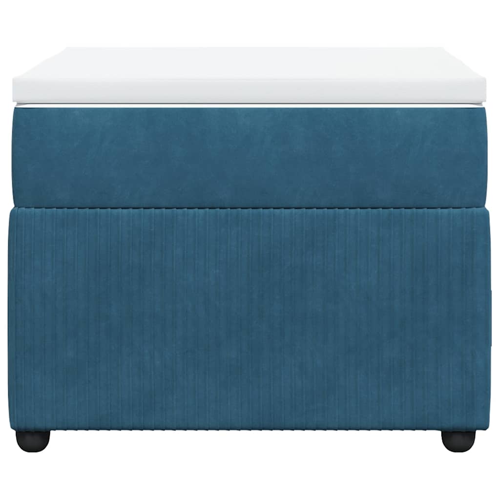 Boxspring met matras fluweel donkerblauw 80x200 cm