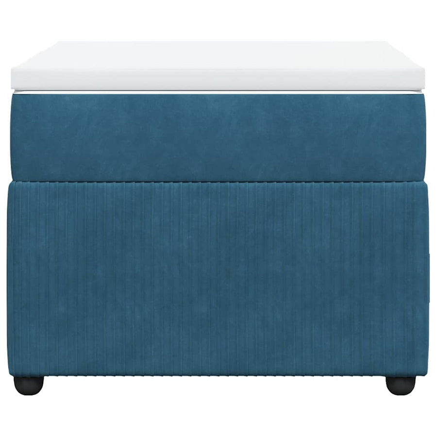 Boxspring met matras fluweel donkerblauw 80x200 cm