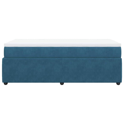Boxspring met matras fluweel donkerblauw 80x200 cm