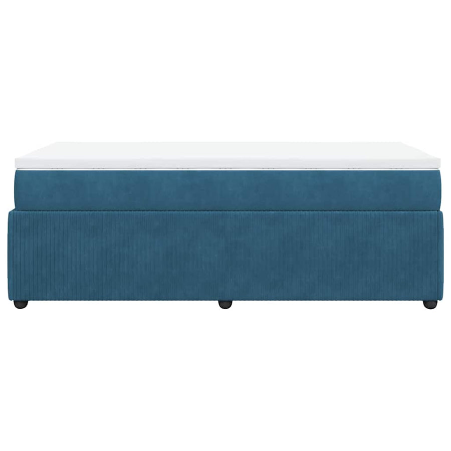 Boxspring met matras fluweel donkerblauw 80x200 cm