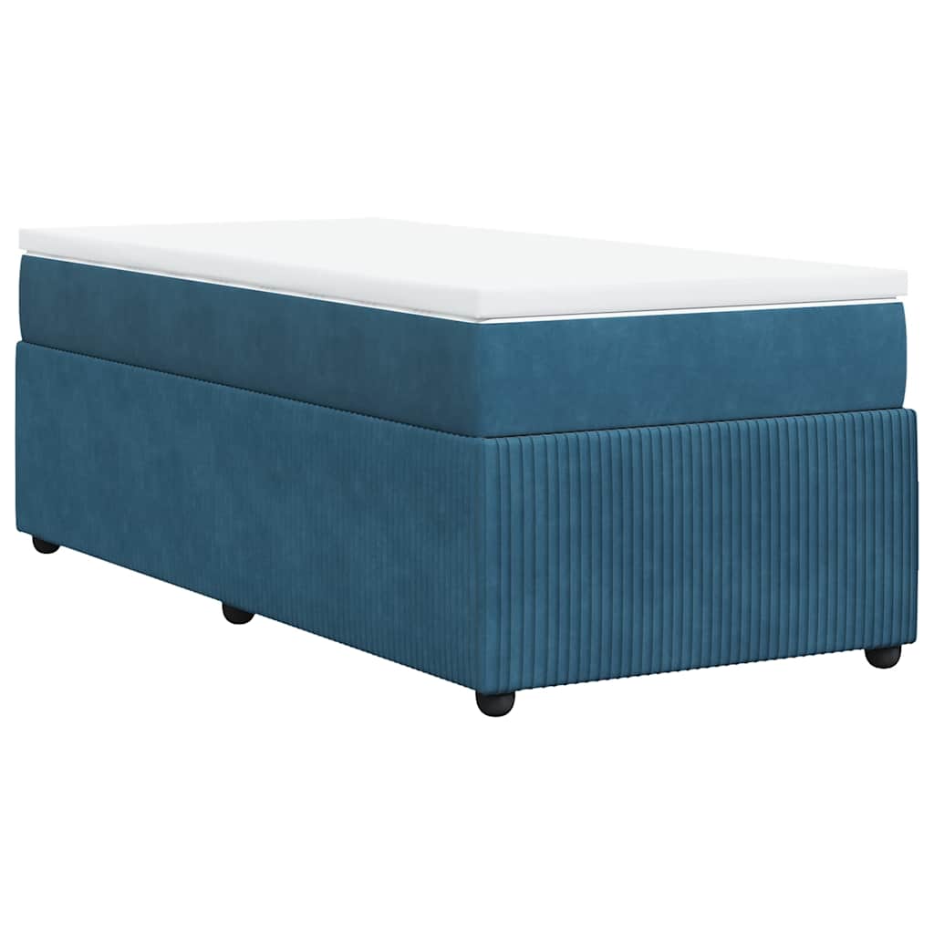 Boxspring met matras fluweel donkerblauw 80x200 cm