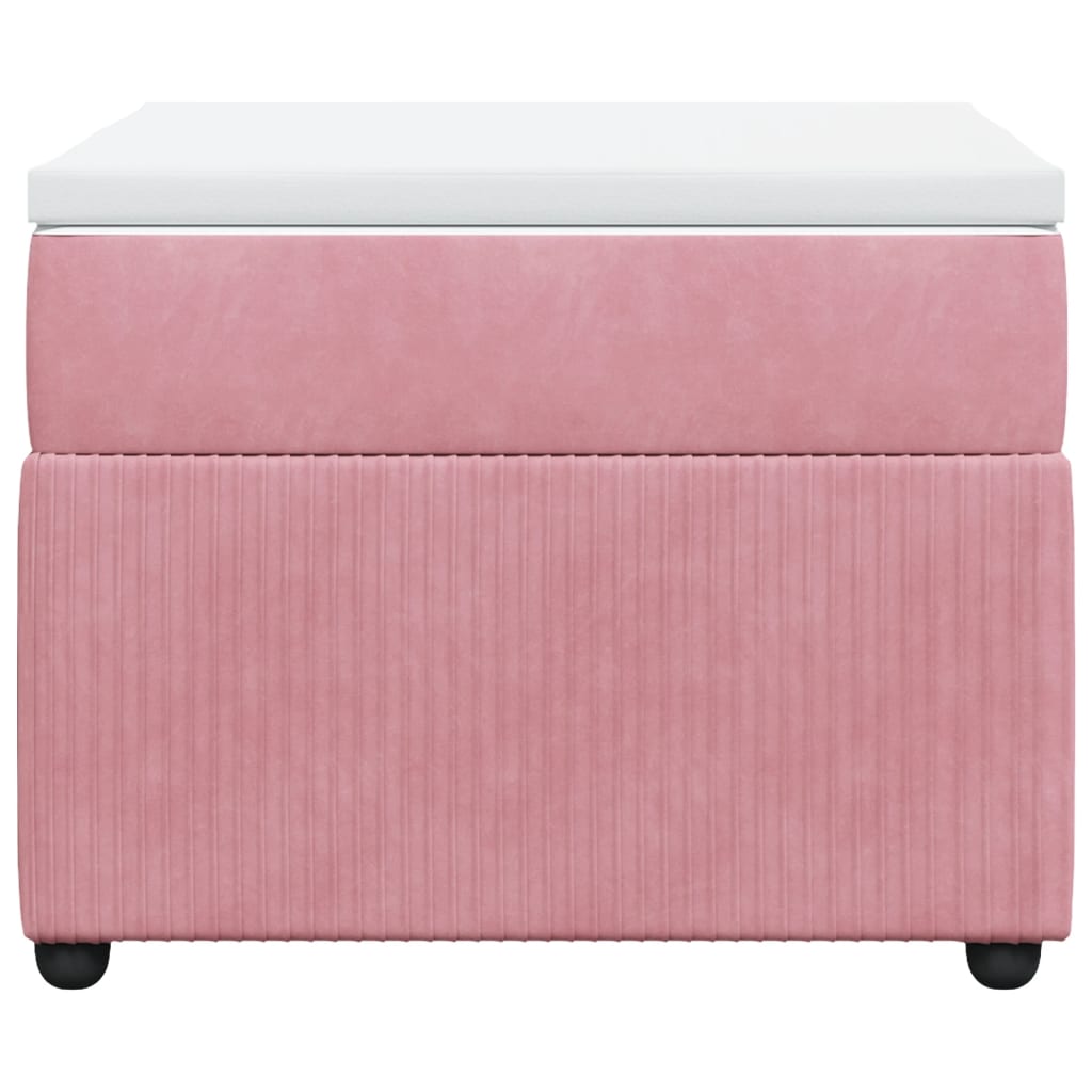 Boxspring met matras fluweel roze 80x200 cm