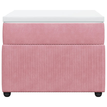 Boxspring met matras fluweel roze 80x200 cm
