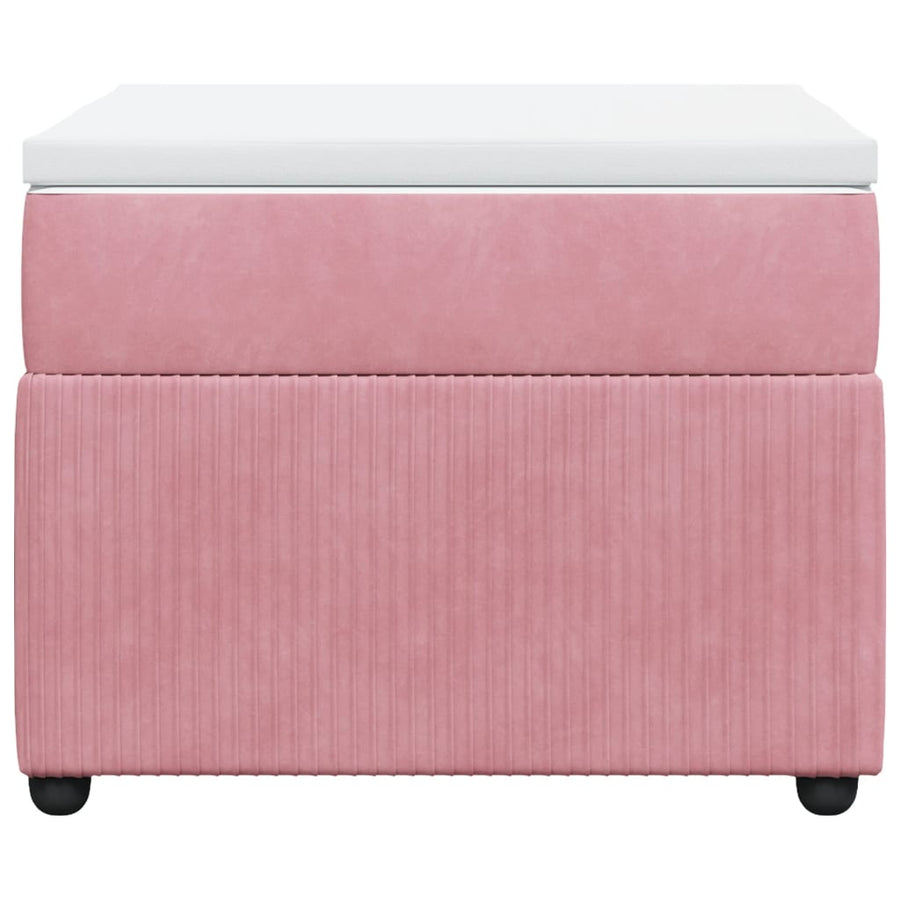 Boxspring met matras fluweel roze 80x200 cm