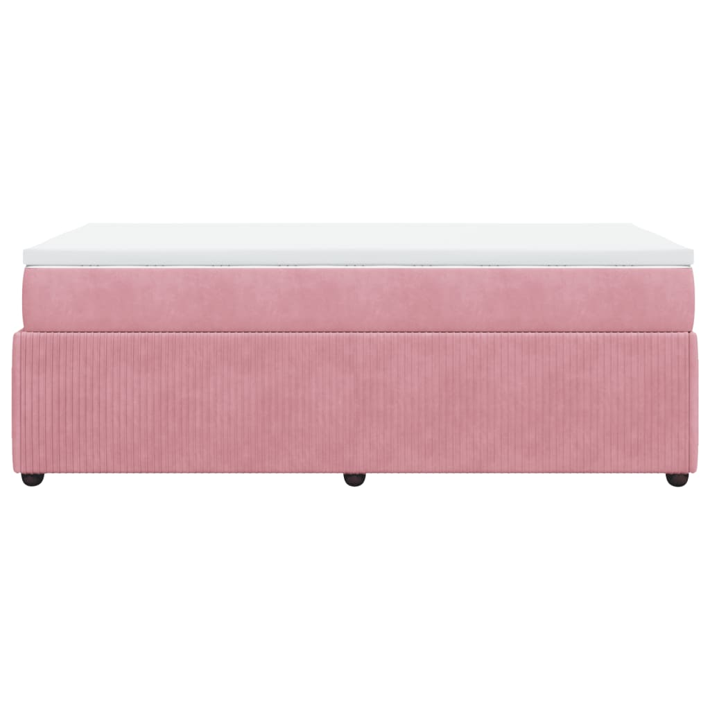 Boxspring met matras fluweel roze 80x200 cm