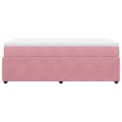 Boxspring met matras fluweel roze 80x200 cm