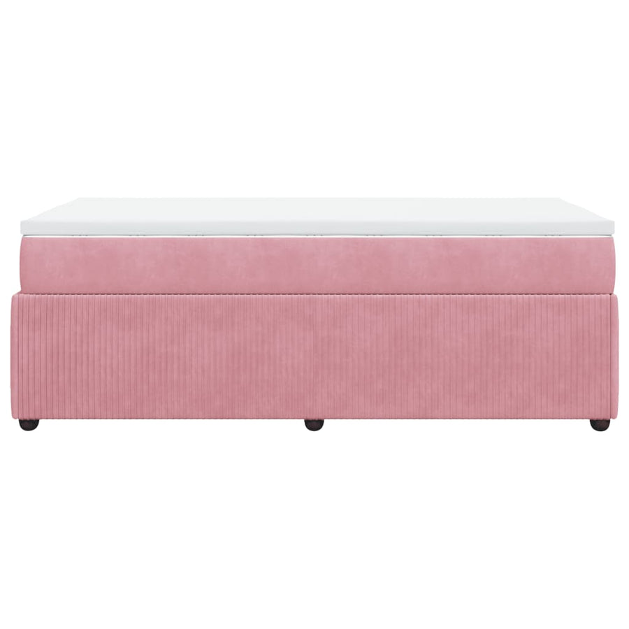 Boxspring met matras fluweel roze 80x200 cm