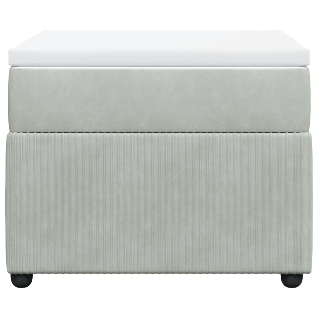 Boxspring met matras fluweel lichtgrijs 90x190 cm