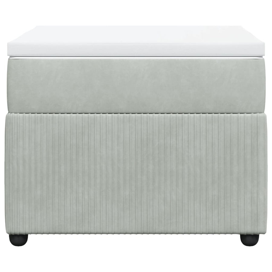 Boxspring met matras fluweel lichtgrijs 90x190 cm