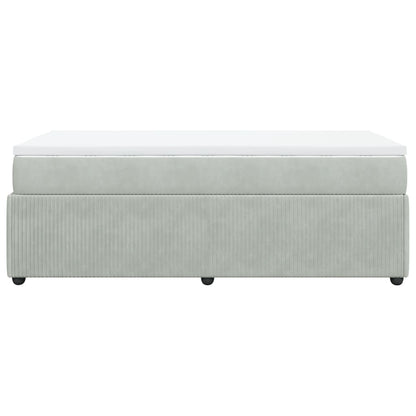 Boxspring met matras fluweel lichtgrijs 90x190 cm