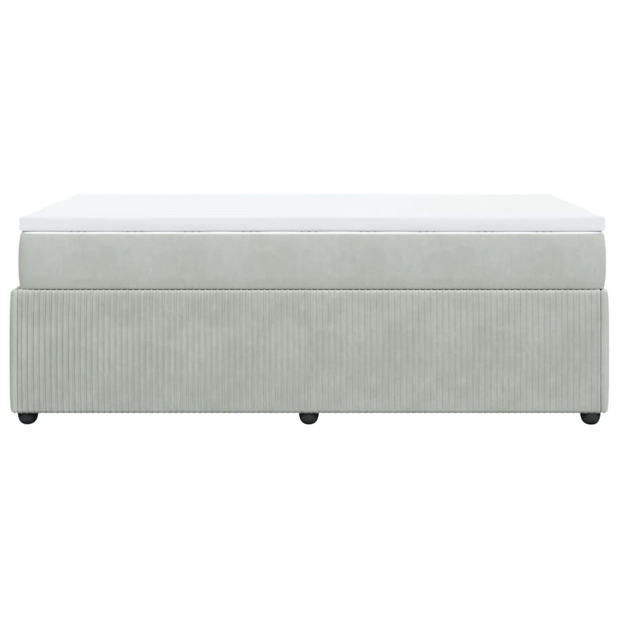 Boxspring met matras fluweel lichtgrijs 90x190 cm