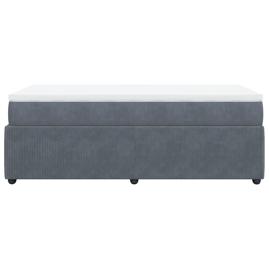 Boxspring met matras fluweel donkergrijs 90x190 cm