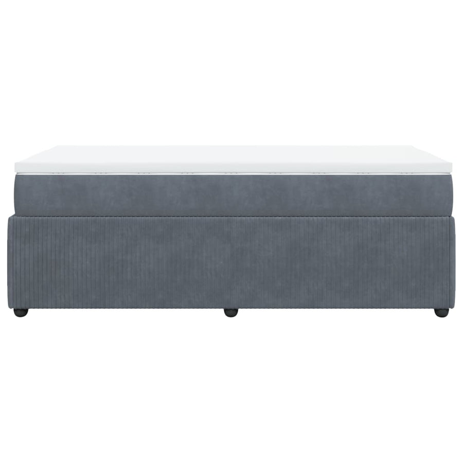 Boxspring met matras fluweel donkergrijs 90x190 cm
