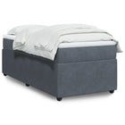 Boxspring met matras fluweel donkergrijs 90x190 cm