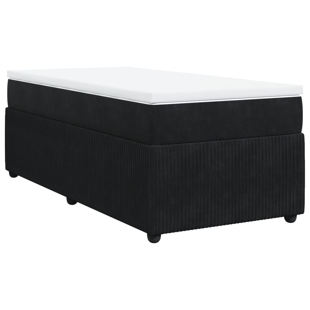 Boxspring met matras fluweel zwart 90x190 cm
