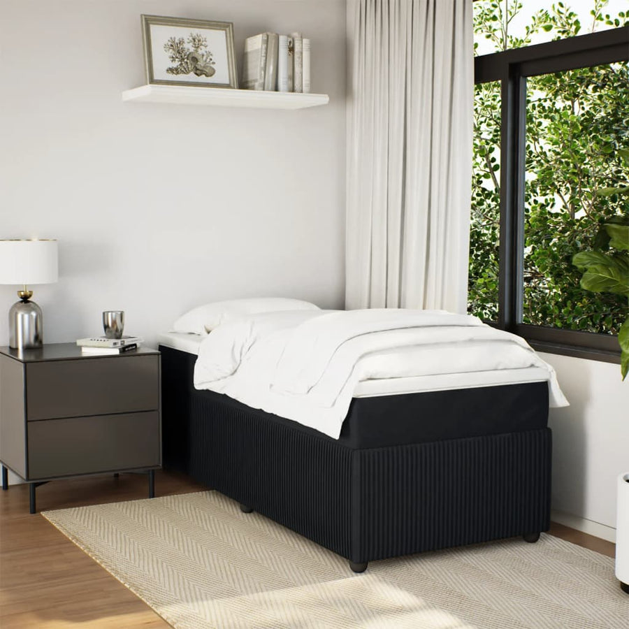 Boxspring met matras fluweel zwart 90x190 cm