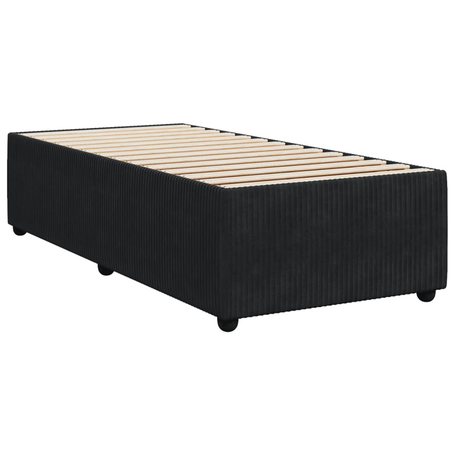 Boxspring met matras fluweel zwart 90x190 cm