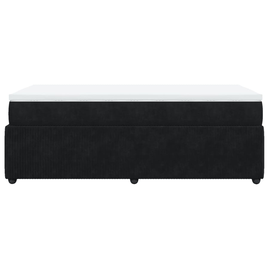 Boxspring met matras fluweel zwart 90x190 cm