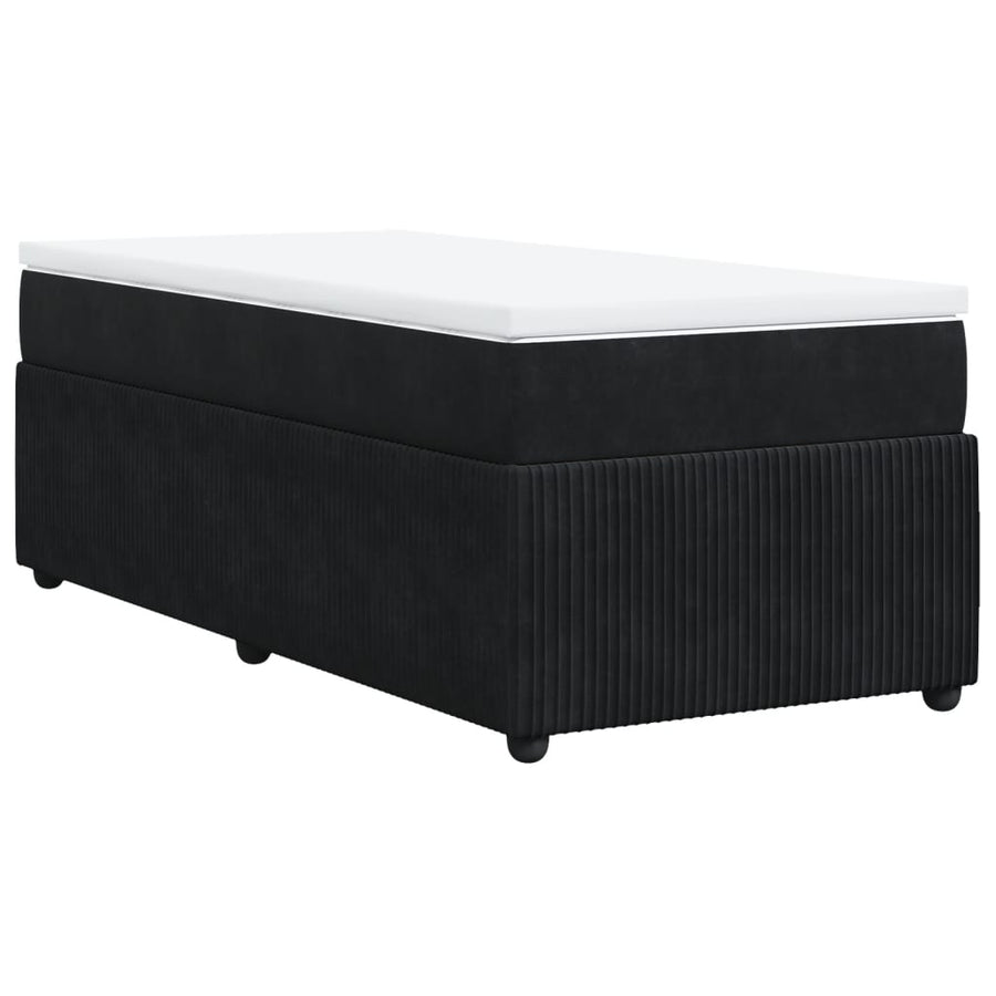 Boxspring met matras fluweel zwart 90x190 cm