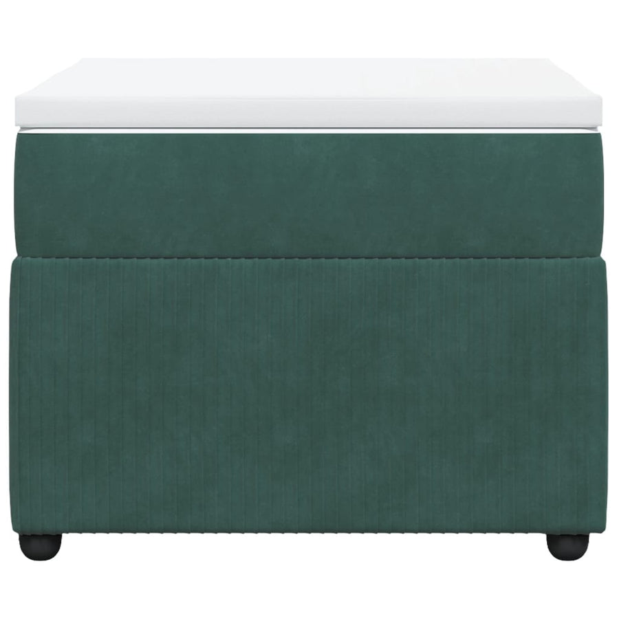 Boxspring met matras fluweel donkergroen 90x190 cm