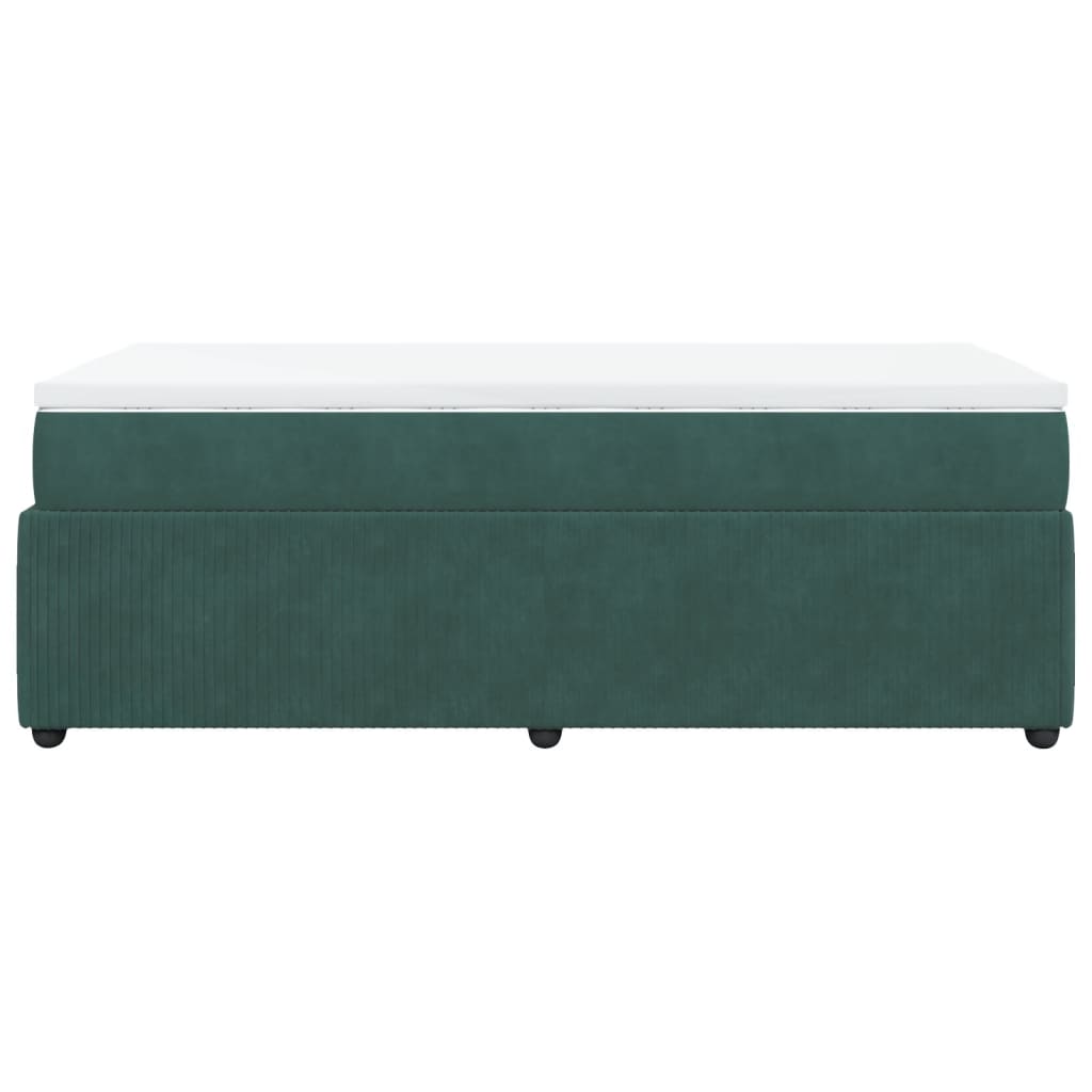 Boxspring met matras fluweel donkergroen 90x190 cm