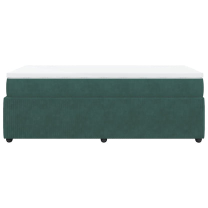 Boxspring met matras fluweel donkergroen 90x190 cm