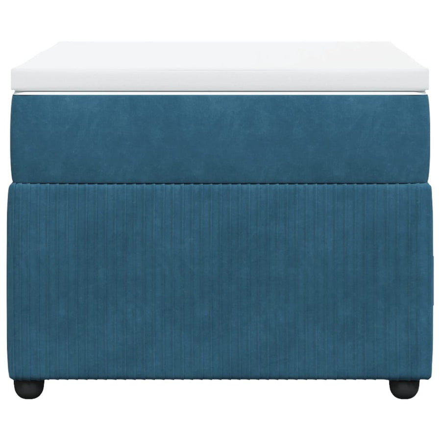 Boxspring met matras fluweel donkerblauw 90x190 cm