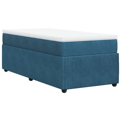 Boxspring met matras fluweel donkerblauw 90x190 cm