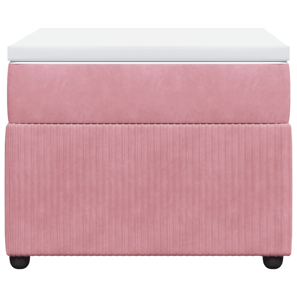 Boxspring met matras fluweel roze 90x190 cm