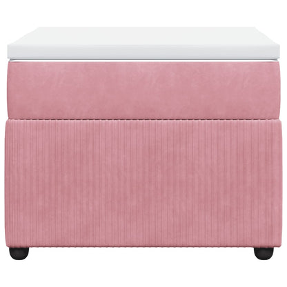 Boxspring met matras fluweel roze 90x190 cm