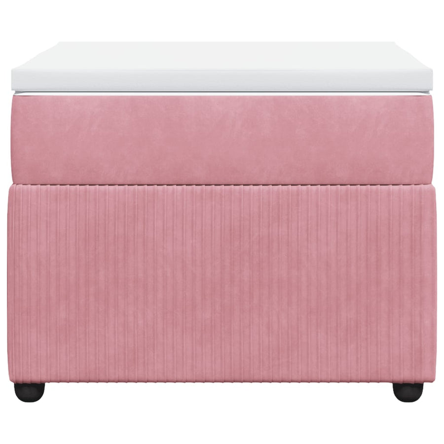 Boxspring met matras fluweel roze 90x190 cm