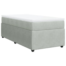 Boxspring met matras fluweel lichtgrijs 90x200 cm