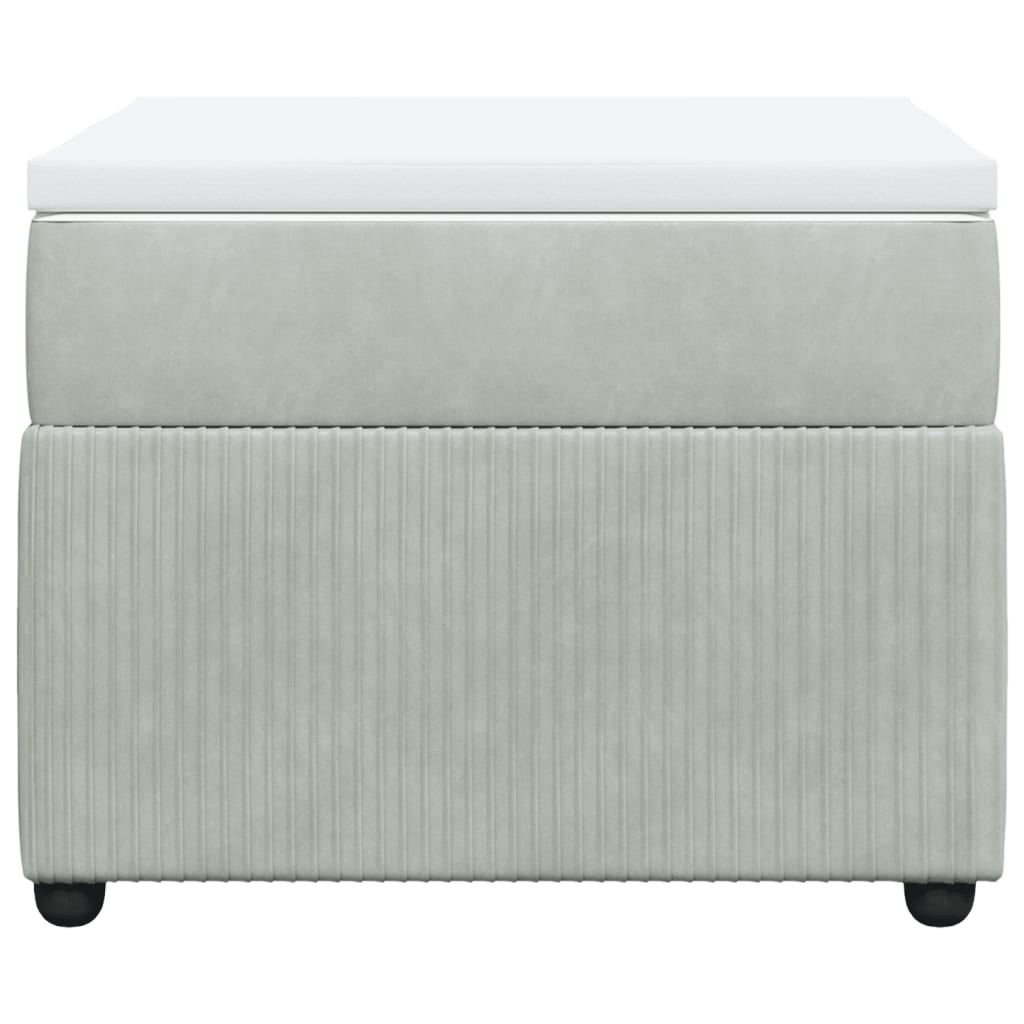 Boxspring met matras fluweel lichtgrijs 90x200 cm