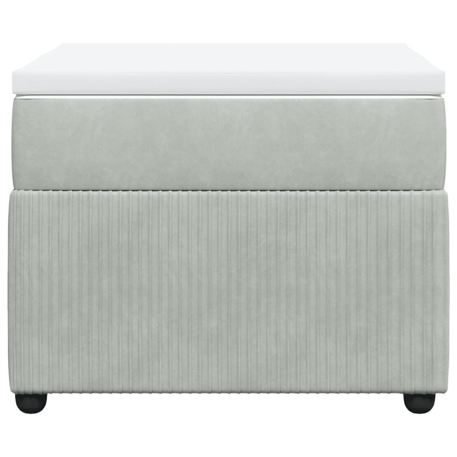 Boxspring met matras fluweel lichtgrijs 90x200 cm