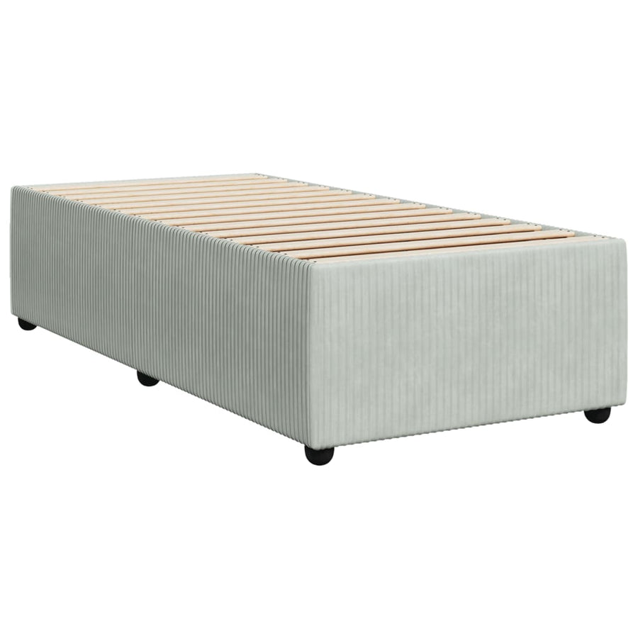 Boxspring met matras fluweel lichtgrijs 90x200 cm