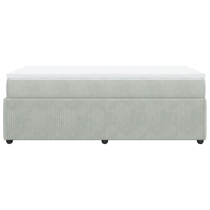 Boxspring met matras fluweel lichtgrijs 90x200 cm