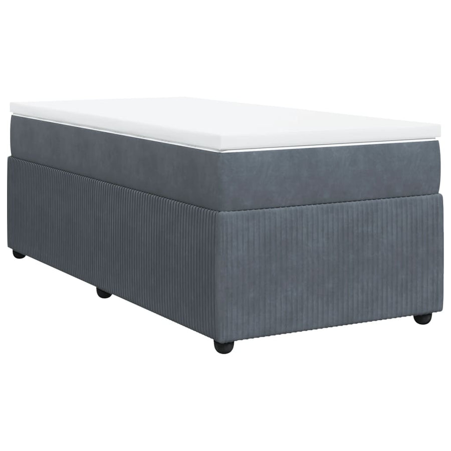 Boxspring met matras fluweel donkergrijs 90x200 cm