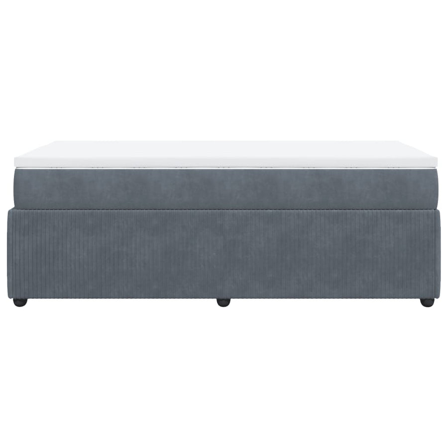 Boxspring met matras fluweel donkergrijs 90x200 cm