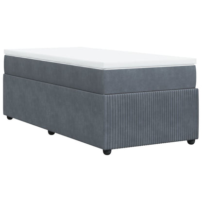 Boxspring met matras fluweel donkergrijs 90x200 cm