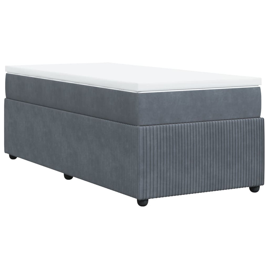 Boxspring met matras fluweel donkergrijs 90x200 cm