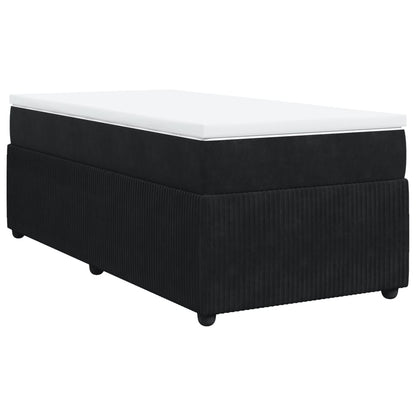 Boxspring met matras fluweel zwart 90x200 cm